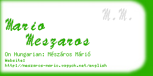 mario meszaros business card